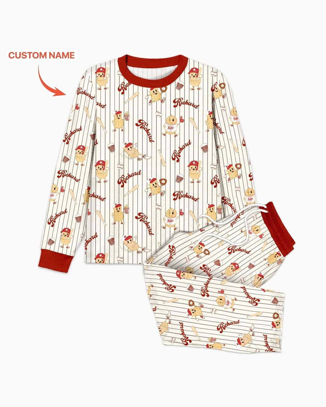 Conjunto de pijama de bambú para hombre Nam Retro Ballgame personalizado