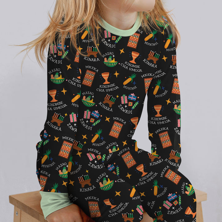 Kwanzaa Spirit Two Piece Long Sleeve Pajama Set
