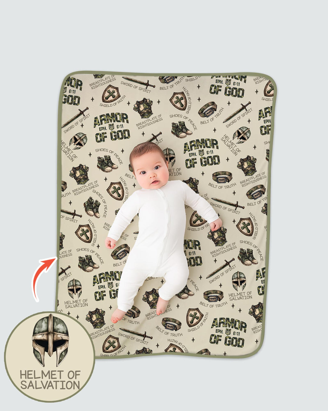 Camo Armor Of God Bamboo Blanket