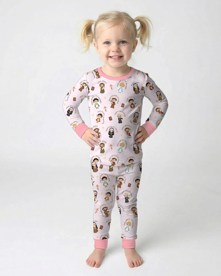 Saints in the Clouds Two Piece Long Sleeve Pajama Set