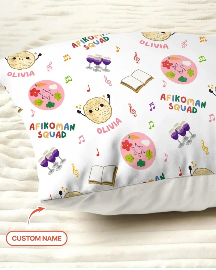 Custom Name Passover Afikoman Squad Pillow Case