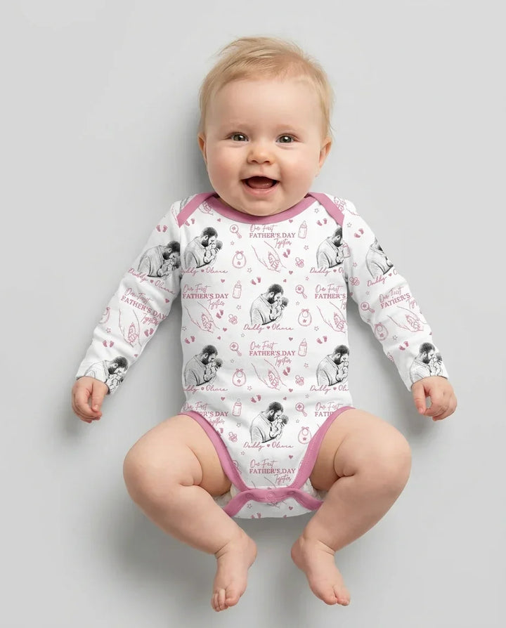 Gerippte Babykleidung mit individuellem Foto - Weich &amp; Skizzenhaft