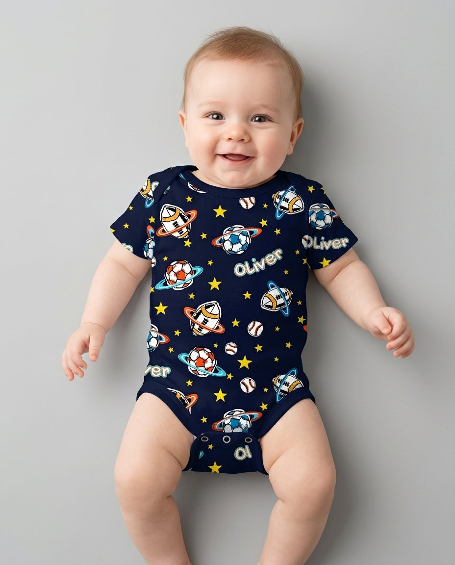 Custom Name Space Sport Bamboo Bodysuit