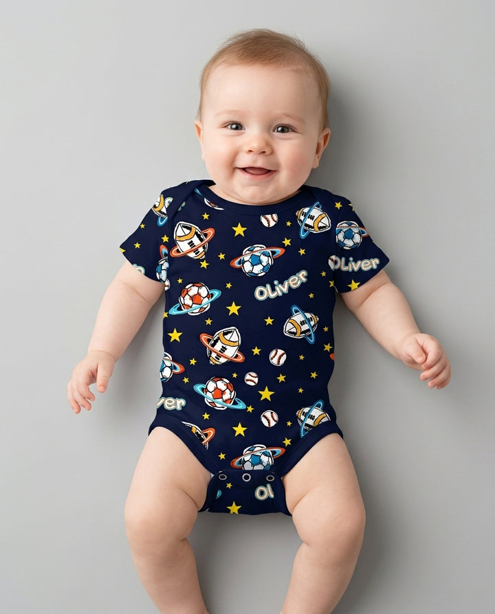 Custom Name Space Sport Bamboo Bodysuit