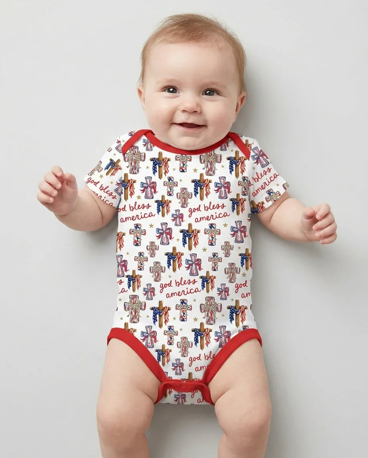 God Bless America Family Matching Bamboo Bodysuit
