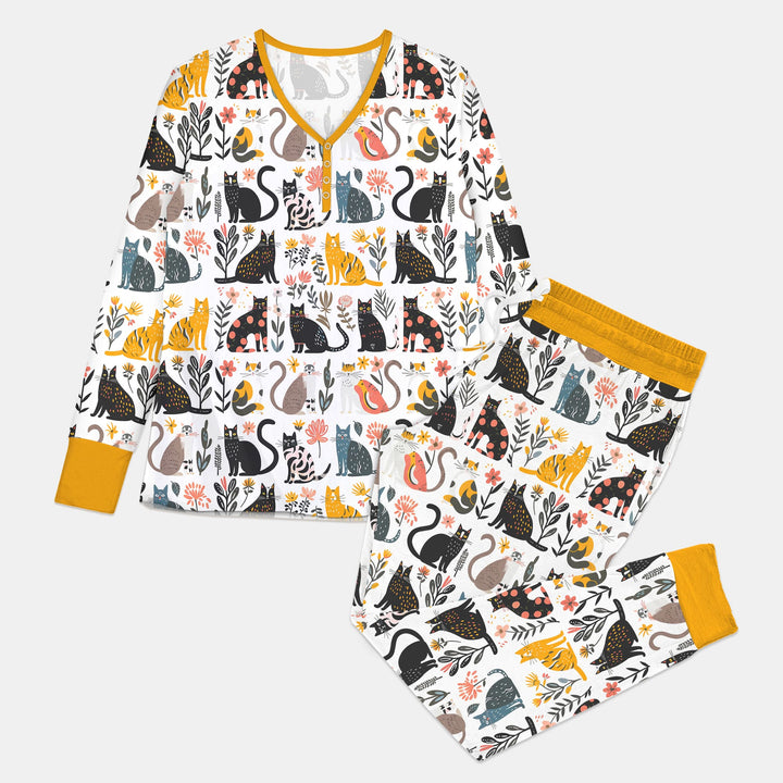 Botanical Cats Women Pajama Set