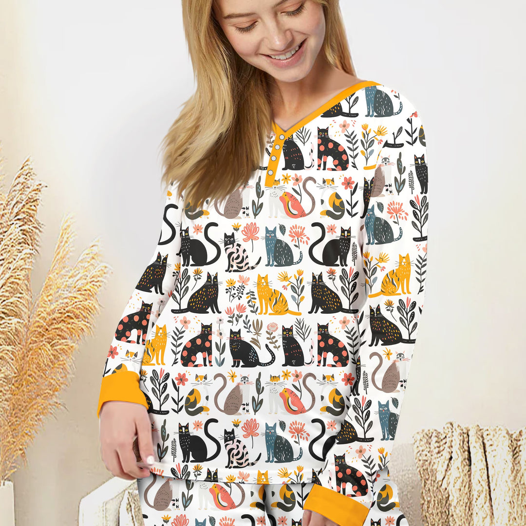 Botanical Cats Women Pajama Set