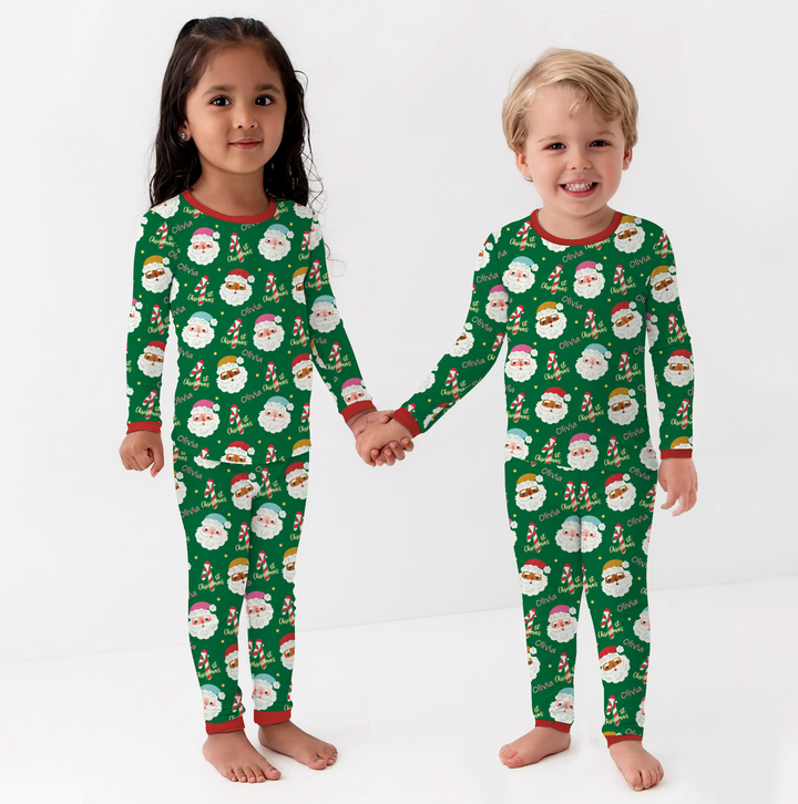 Personalized 1st Christmas Two Piece Long Sleeve Pajama Set