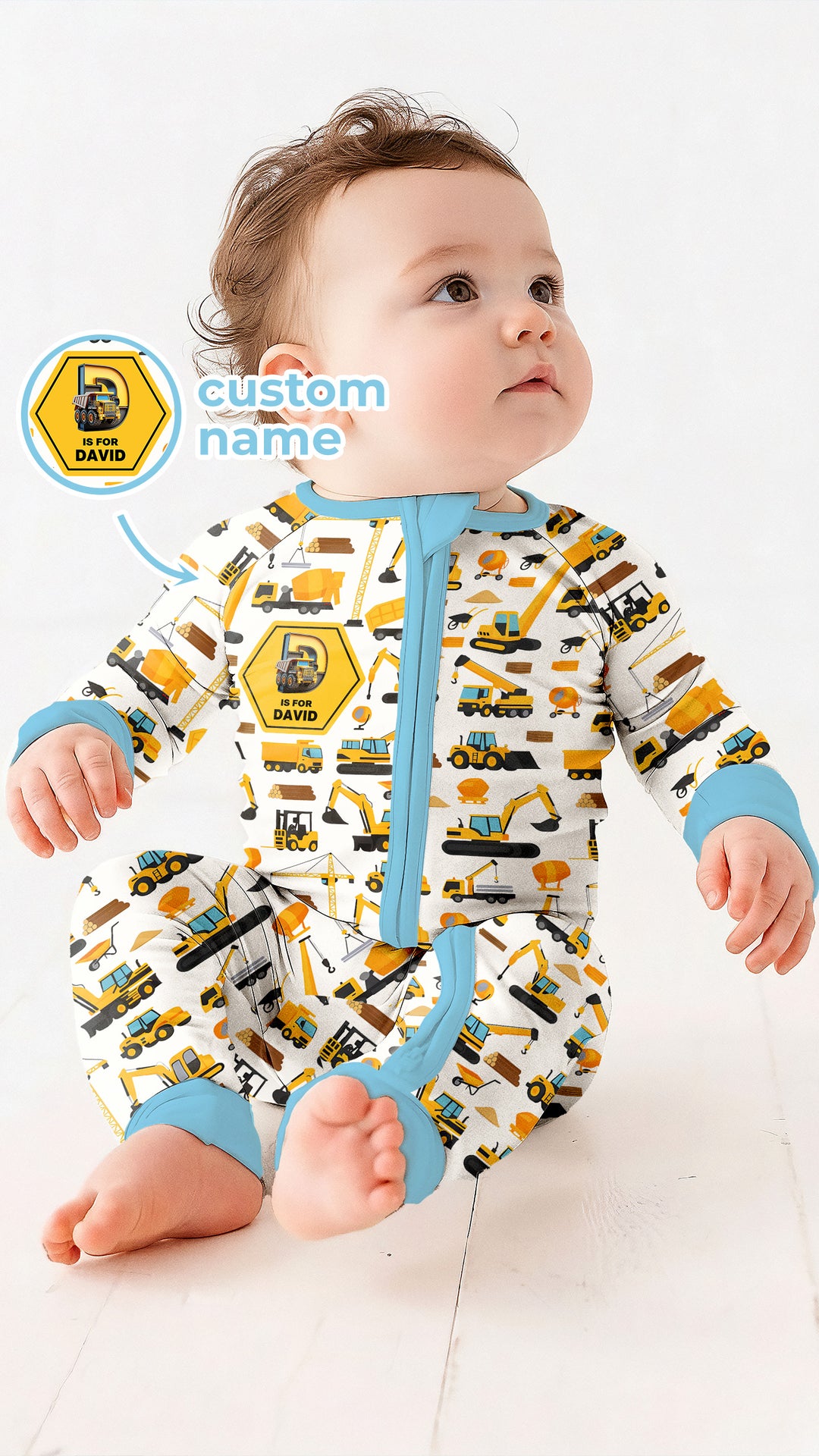 Custom Name Construction Initials Convertible Zippy