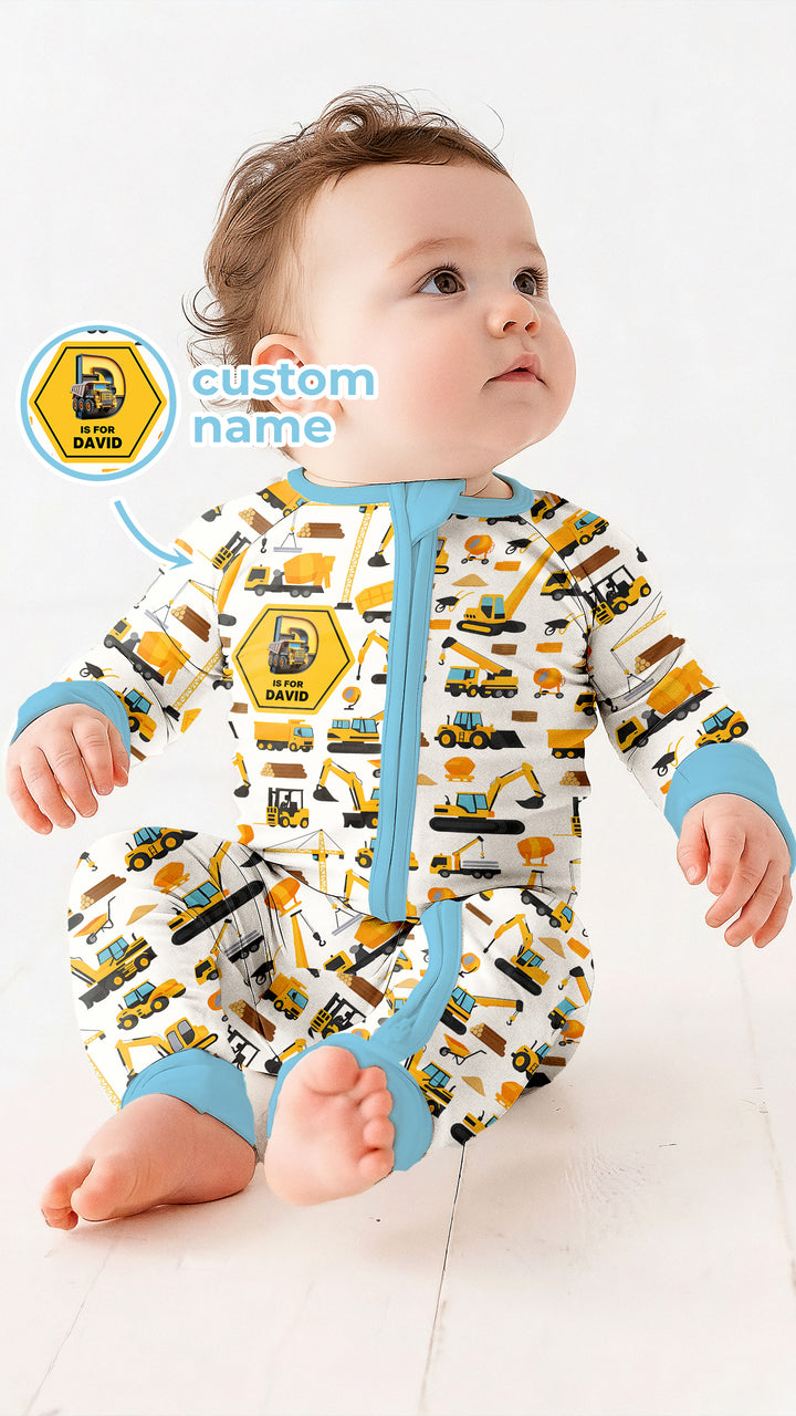 Custom Name Construction Initials Convertible Zippy