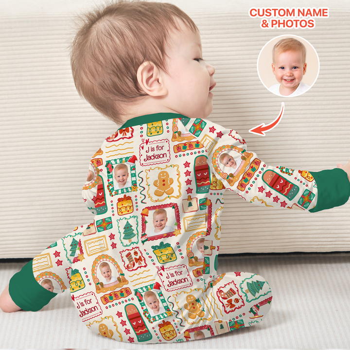 Custom Photo Christmas Frame Custom Name Convertible Zippy