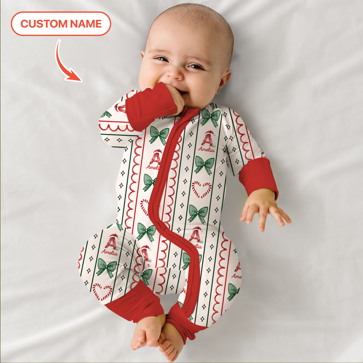 Custom Name Christmas Stripes Convertible Zippy