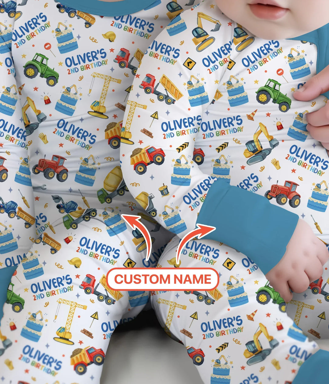 Custom Name Little Builder's Birthday Convertible Zippy