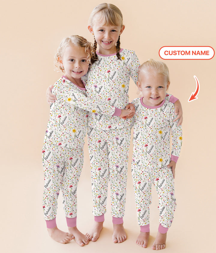 Zweiteiliges Langarm-Pyjama-Set mit Sommerfrüchten