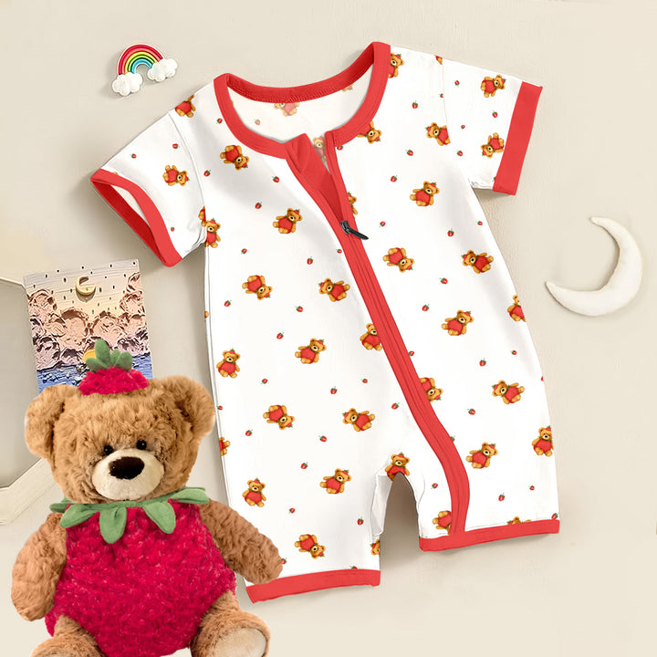 Honey Berry Teddy Bear Bamboo Shorty Zippy