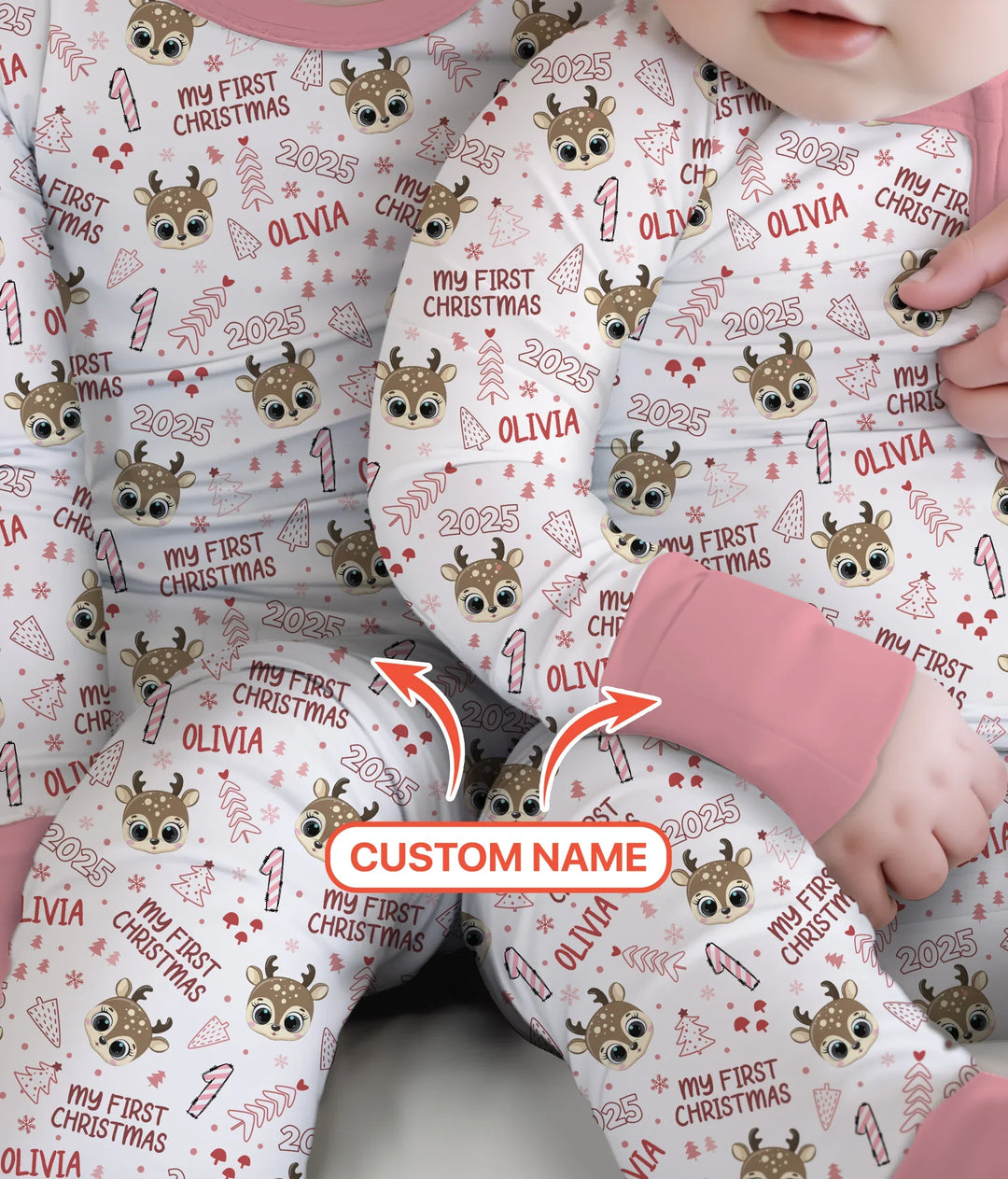 Custom Name Cute Reindeer My First Christmas Convertible Zippy