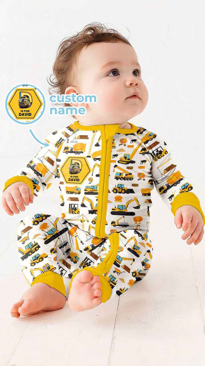 Custom Name Construction Initials Convertible Zippy