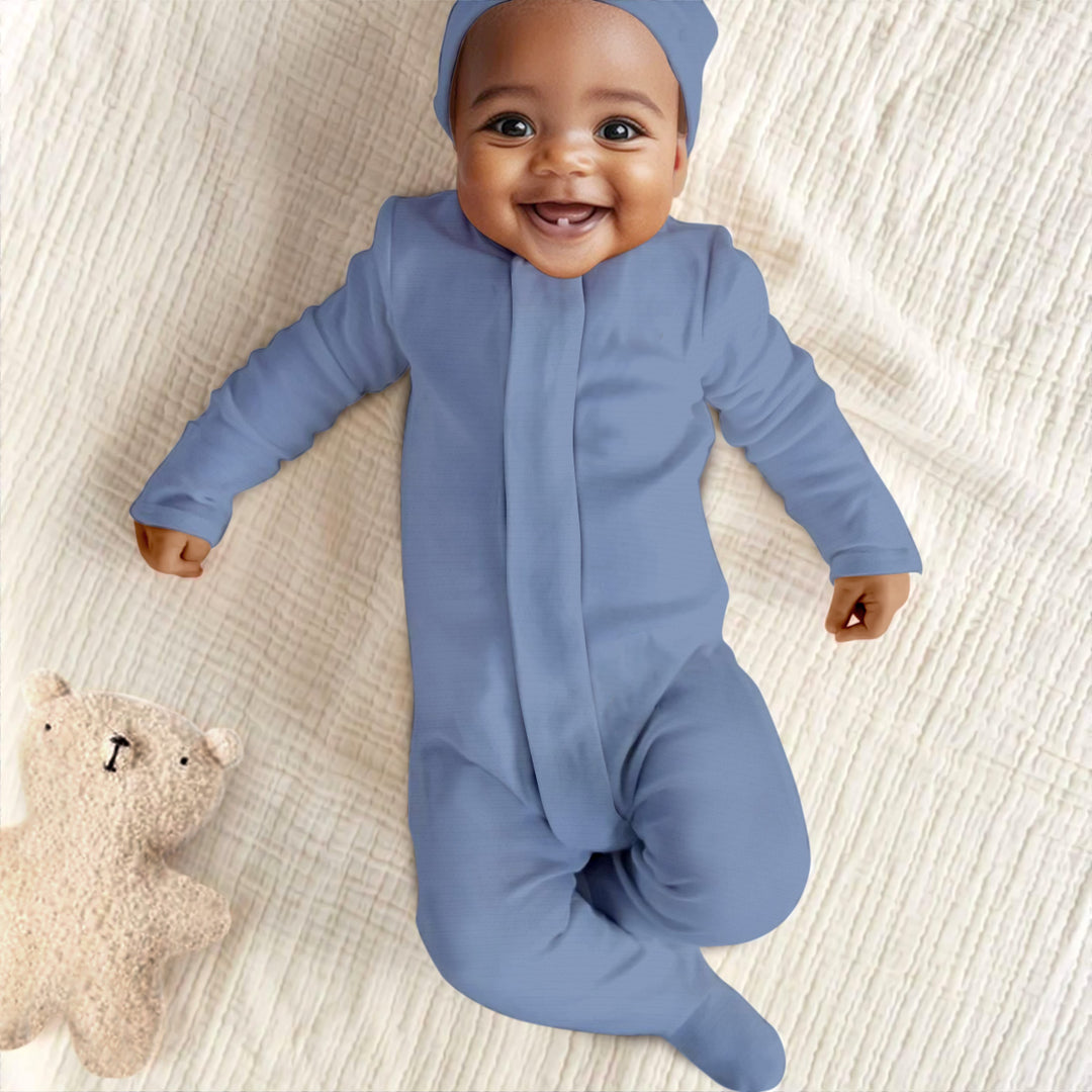 Slate Magnetic Footie Romper
