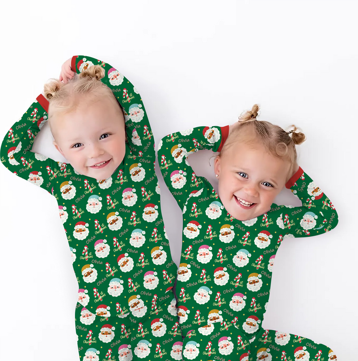 Personalized 1st Christmas Two Piece Long Sleeve Pajama Set