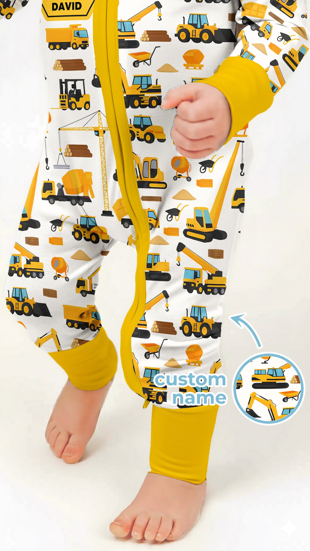 Custom Name Construction Initials Convertible Zippy