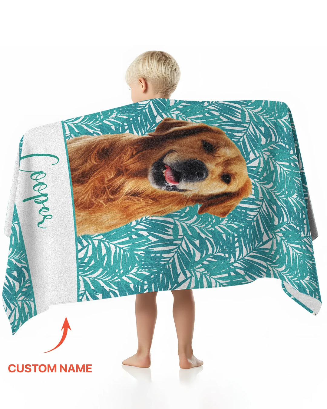 Toalla de playa de bambú para perros con foto personalizada