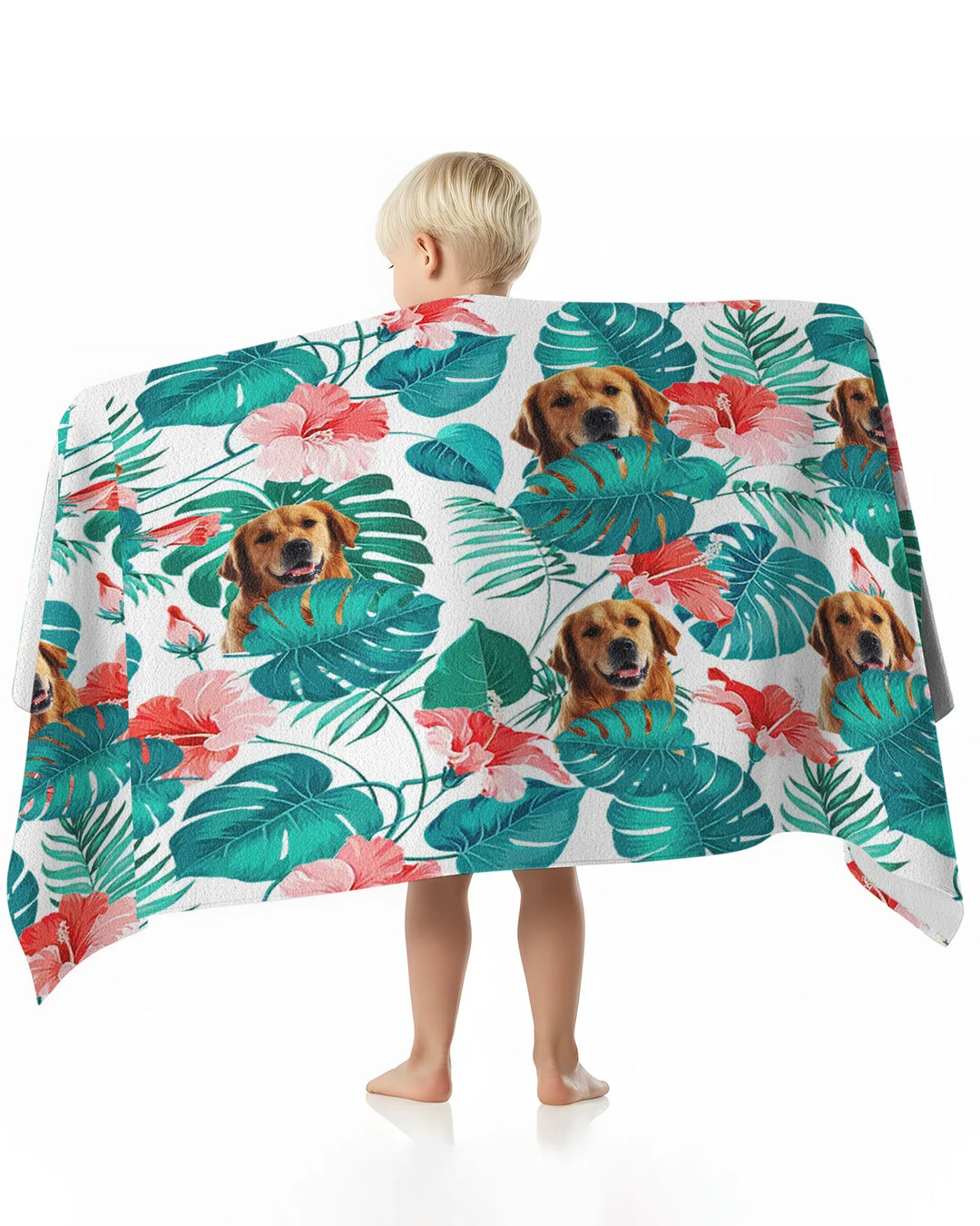 Hawaiian Custom Photo Dog Bamboo Beach Towel