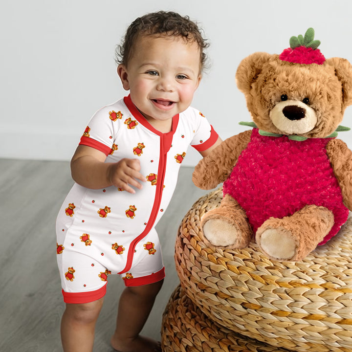 Honey Berry Teddy Bear Bamboo Shorty Zippy