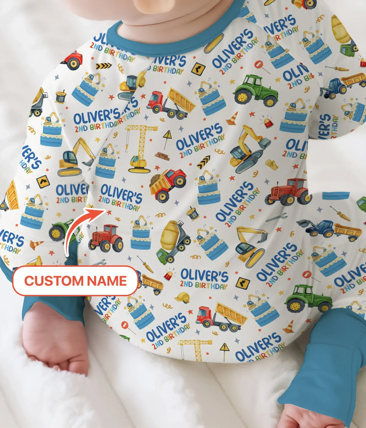 Custom Name Little Builder's Birthday Convertible Zippy