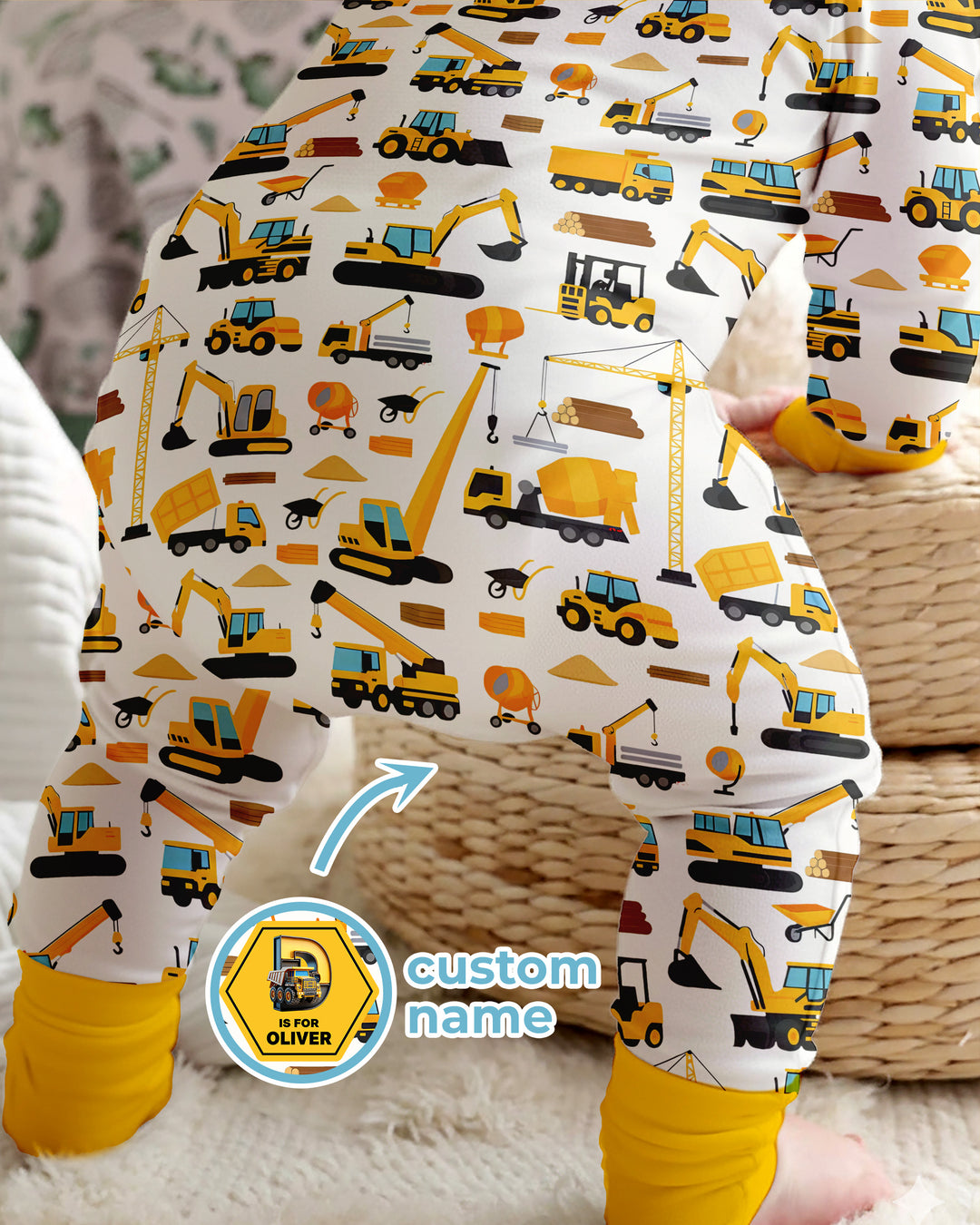 Custom Name Construction Initials Convertible Zippy