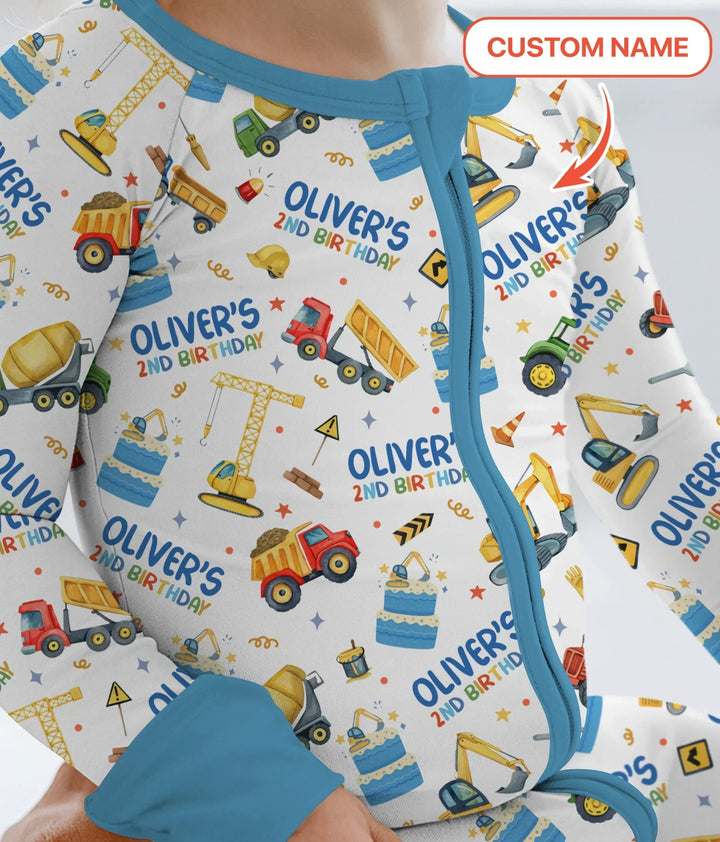 Custom Name Little Builder's Birthday Convertible Zippy