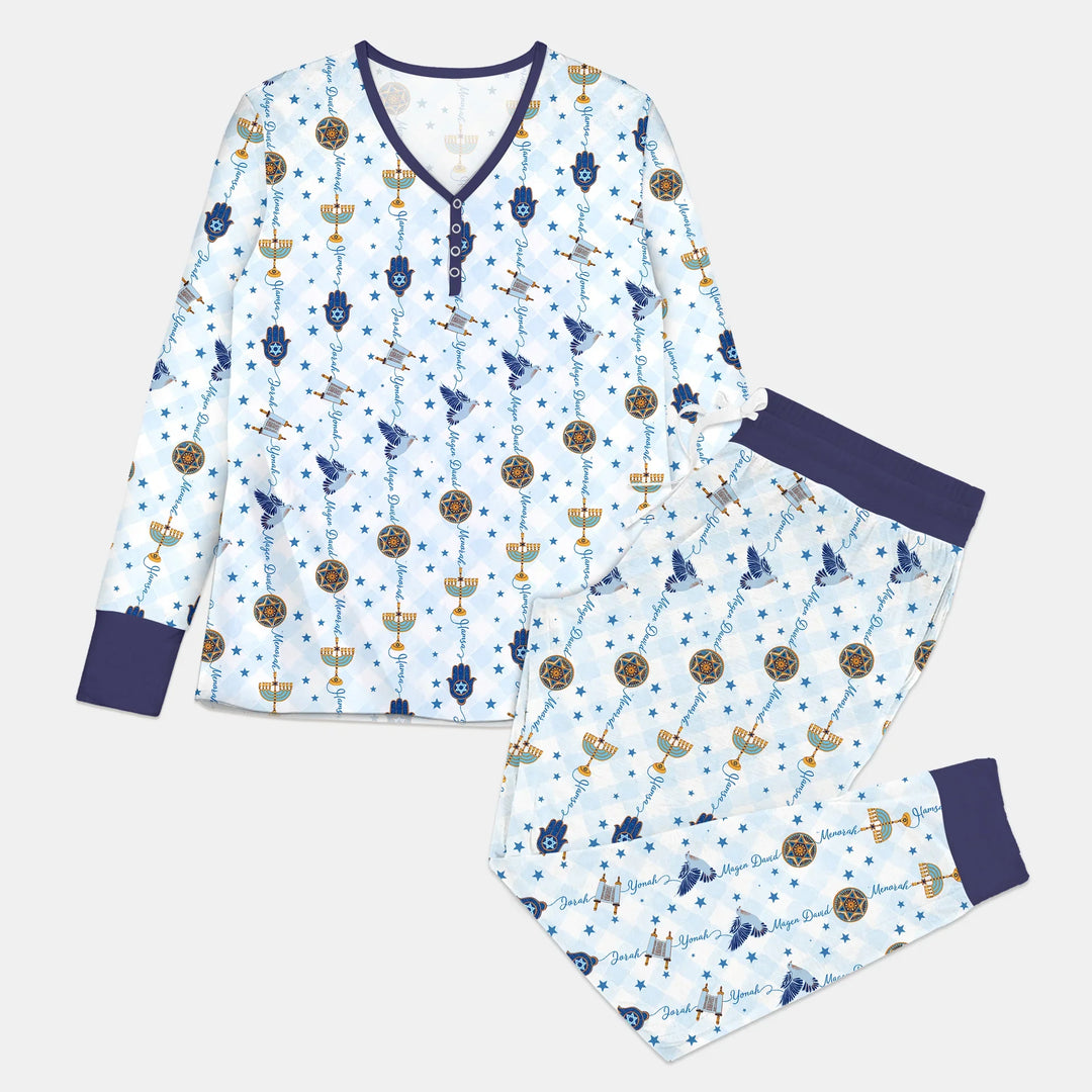Hanukkah Festival Matching Family Custom Women Pajama Set