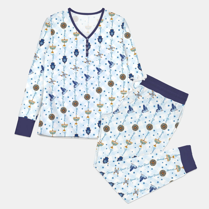 Hanukkah Festival Matching Family Custom Women Pajama Set