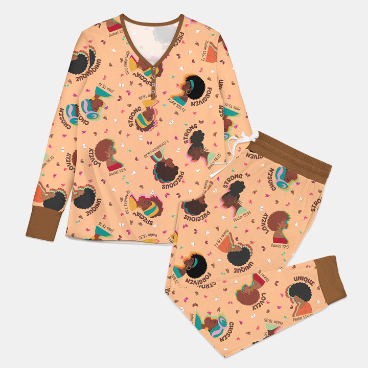 Empowered African Girl Women Pajama Set
