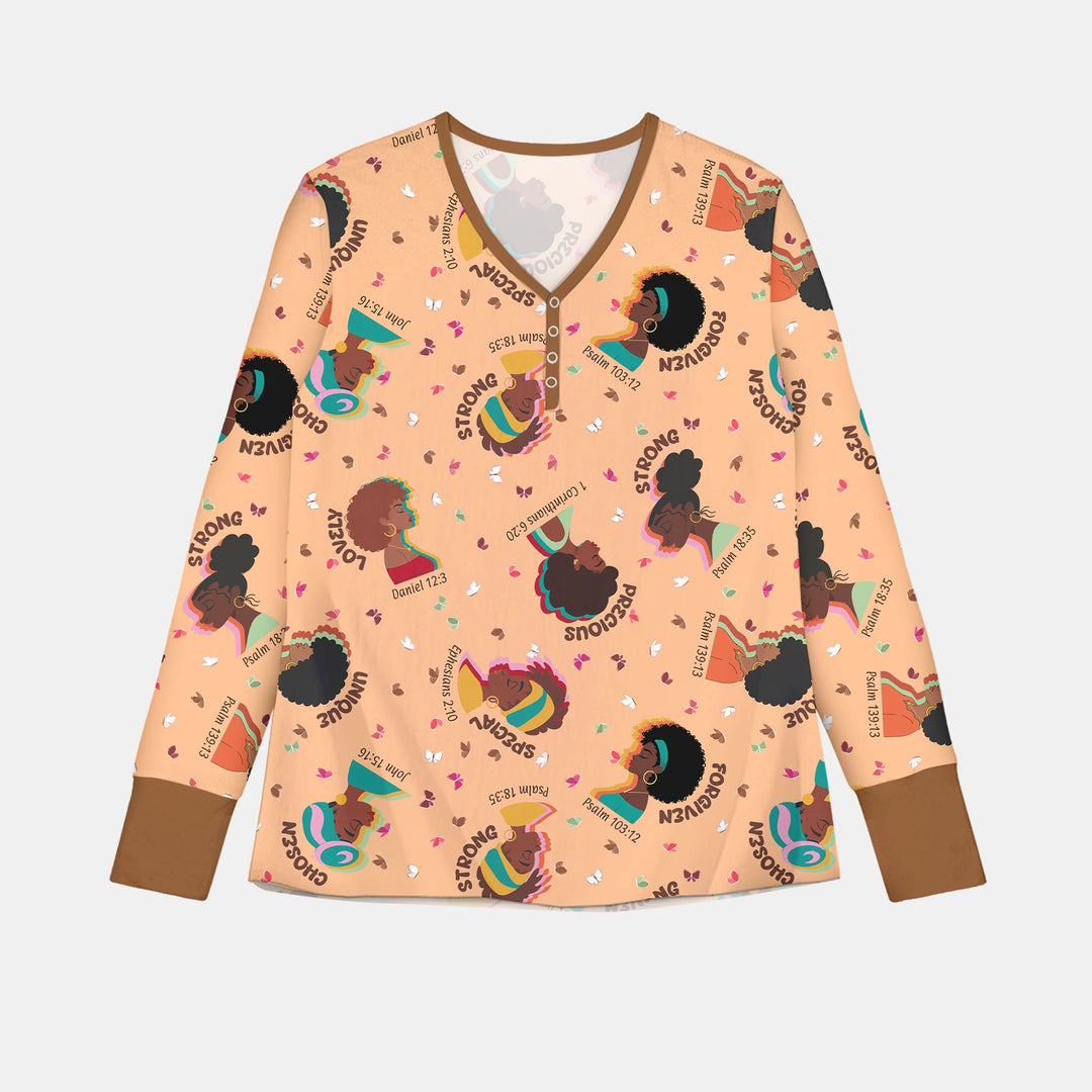 Empowered African Girl Women Pajama Set