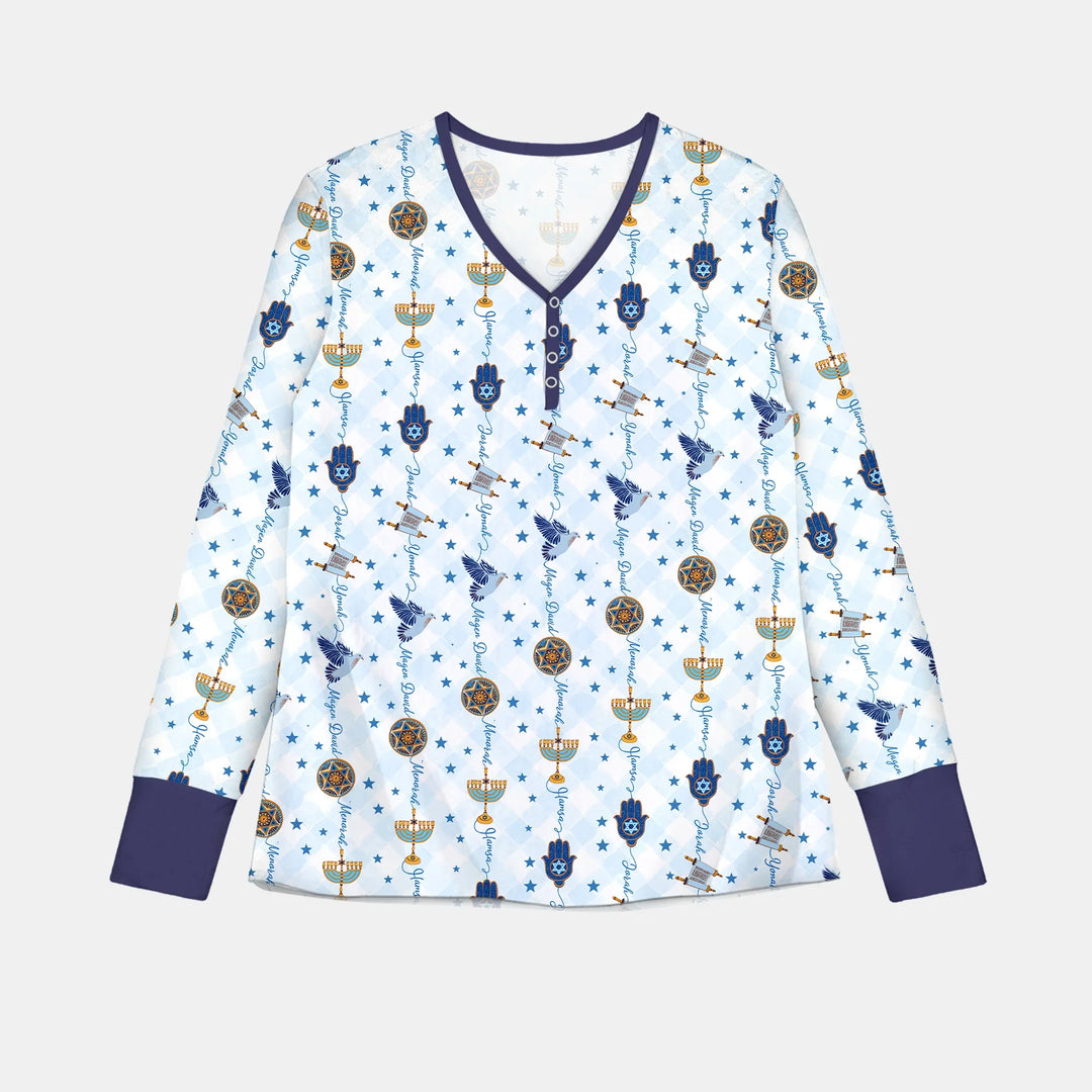 Hanukkah Festival Matching Family Custom Women Pajama Set