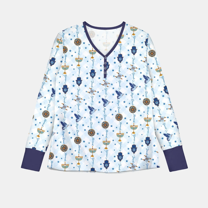 Hanukkah Festival Matching Family Custom Women Pajama Set