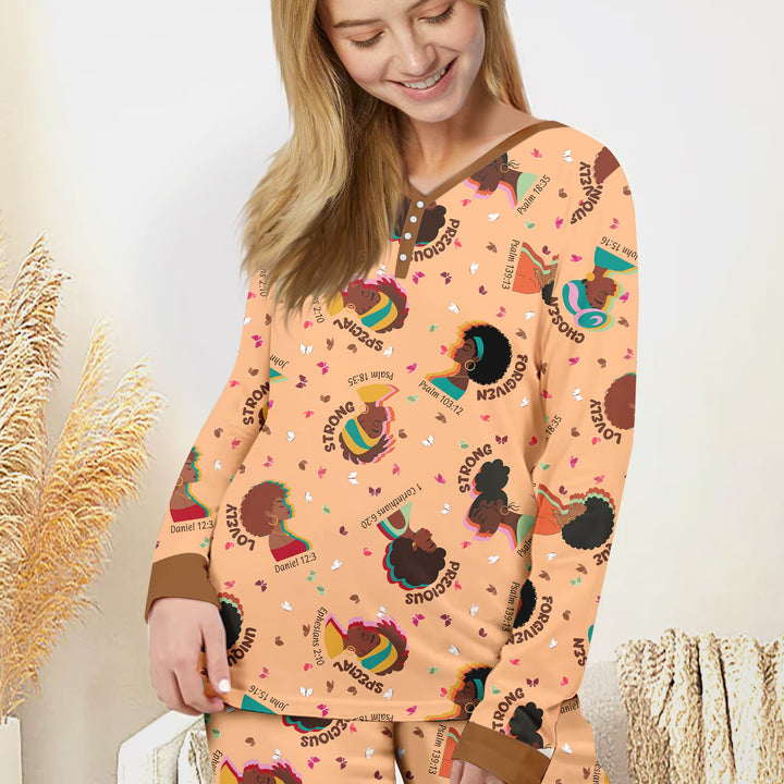 Empowered African Girl Women Pajama Set