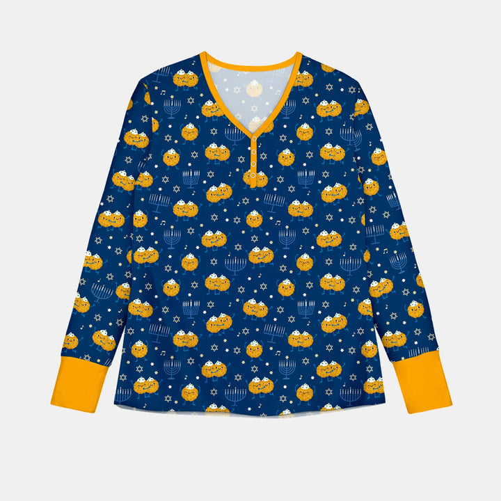 Hanukkah Latke Family Matching Women Pajama Set