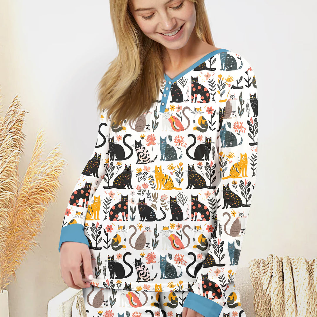 Botanical Cats Women Pajama Set