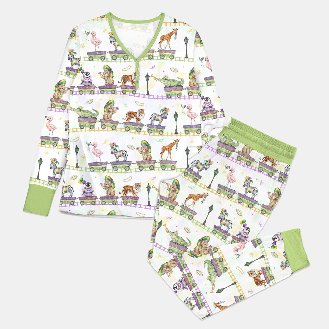 Mardi Gras Jungle Krewe Women Pajama Set