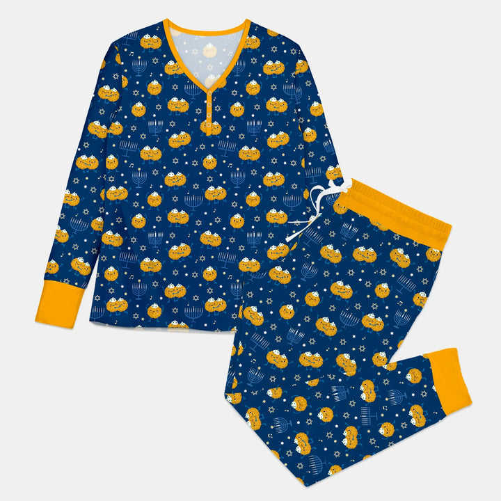 Hanukkah Latke Family Matching Women Pajama Set