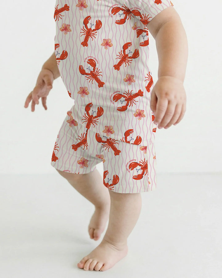 Crawfish Pinch Bamboo Two Piece Short Sleeve Shorts Pajama Set