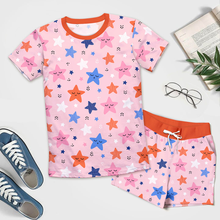 Pink Stars Bamboo Outfit for Men – Fun and Comfortable