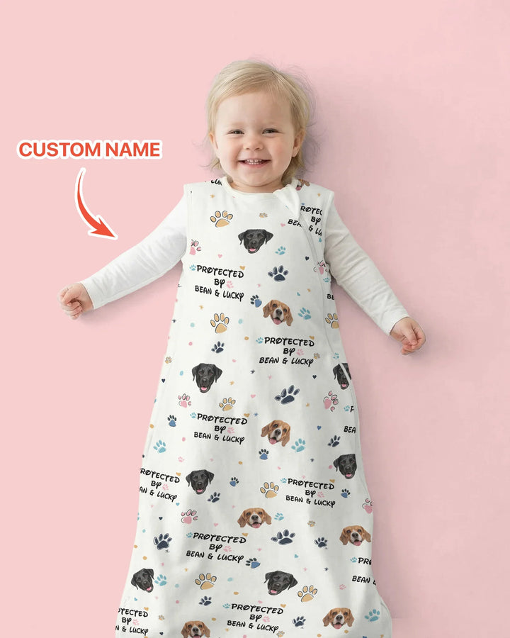 Custom Dog Photo Pattern Protected By Sleep Bag