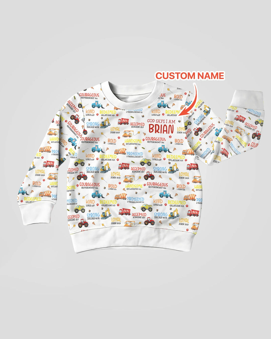 Personalized God Says I Am Little Builder Crewneck Sweatshirt