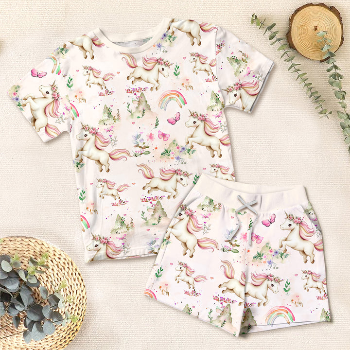 Beige Unicorn Bamboo Outfit for Kids – Whimsical and Comfy