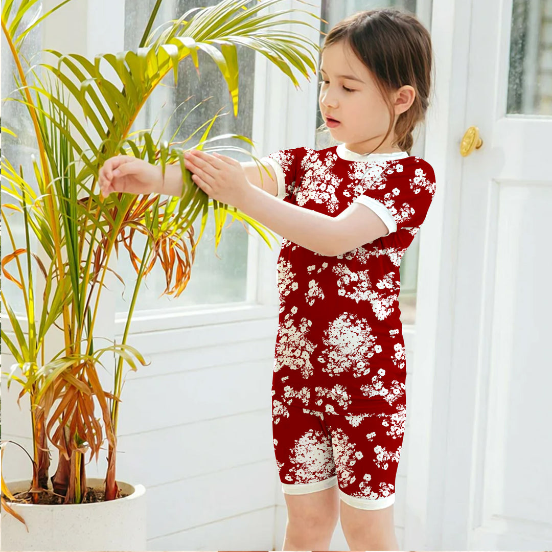 Red Bloom Bamboo Outfit for Kids – Bold and Beautiful