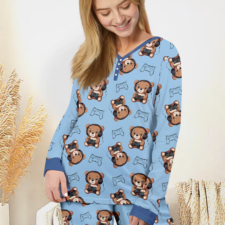 Blue Bear Bamboo Outfit for Women – Sweet and Comfortable