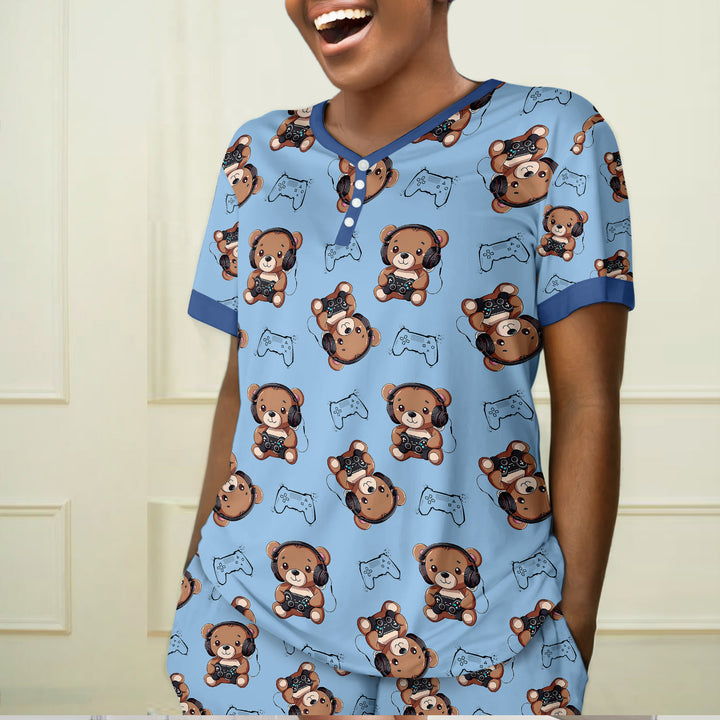 Blue Bear Bamboo Outfit for Women – Sweet and Comfortable
