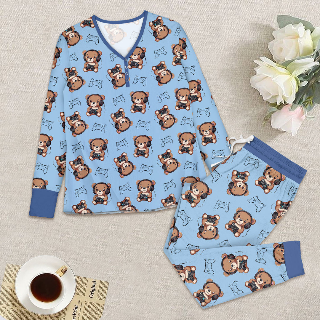Blue Bear Bamboo Outfit for Women – Sweet and Comfortable